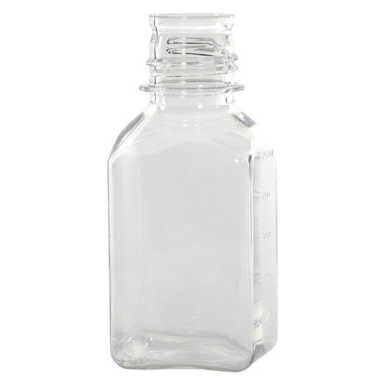 Picture of 250 ML CLEAR PETG SQUARE GRADUATED BOTTLE W/ 38-430 NECK FINISH AND CAP