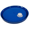 Picture of 3.5-5 GALLON CHEVRON BLUE HDPE COVER W/ PLASTIC GASKETED SPOUT