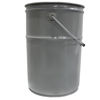 Picture of 6.5 GALLON GRAY STEEL OPEN HEAD PAIL GOLD PHENOLIC LINING W/ 3.5" DOUBLE BEAD, CHILD WARNING LABEL