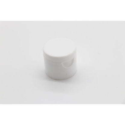 Picture of 20-410 White PP Smooth Top, Smooth Sided Flip Top Cap, 3 mm Orifice