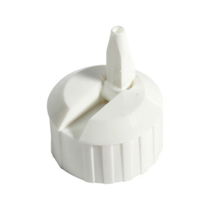 Picture of 28-400 White PE Turret Spout Cap w/ PS256 Liner (3mm Orifice)