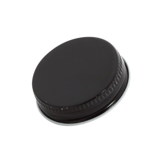 Picture of 38-400 Black/White Metal Screw Cap w/ Plastisol Liner Liner