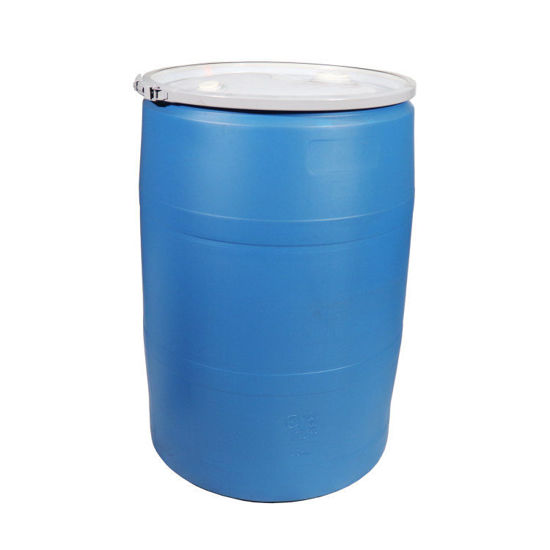 Picture of 55 Gallon Blue Plastic Open Head Drum, 2" & 3/4" Fittings