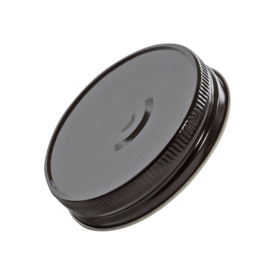 Picture of 70G-450 Black/White Metal Deep Skirt Button Cap w/ Plastisol Liner