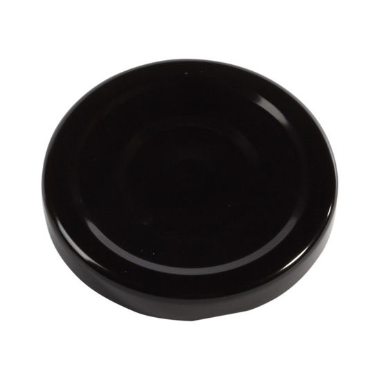 Picture of 63 mm Black Metal Lug/Twist Button Cap w/ Plastisol Liner