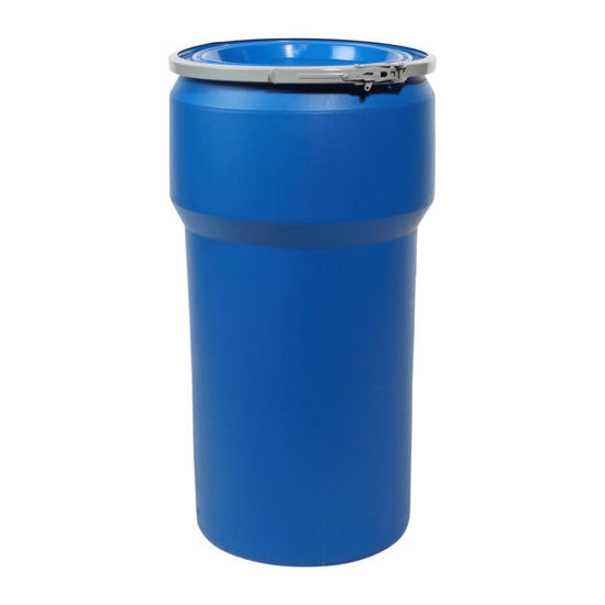 Picture of 20 Gallon Blue Plastic Open Head Drum, UN Rated