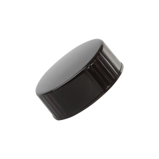 Picture of 28-400 Black PP Phenolic Ribbed Cap w/ Poly Seal Liner