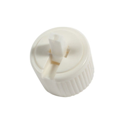 Picture of 24-410 White PE Turret Spout Cap w/ PS110 Liner (3mm Orifice)