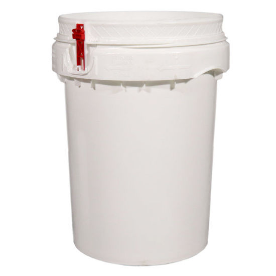 2.5 Gallon White Plastic Pail w/Plastic Handle, Threaded Opening, Life  Latch, UN Rated