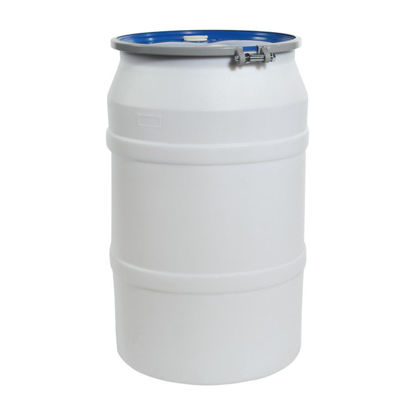 Picture of 55 Gallon Natural Plastic Open Head Drum w/ 2" and 2" Fittings, UN Rated