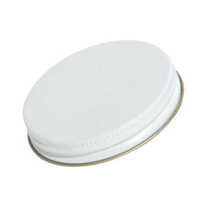 Picture of 58-400 White/Gold Metal Screw Cap w/ Pulp & Poly Liner
