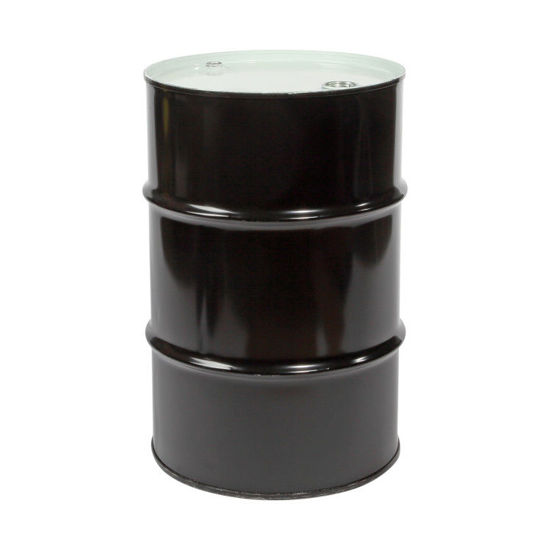 Picture of 30 Gallon Black Steel Tight Head Drum, Unlined w/ 2" and 3/4" Fittings, UN Rated