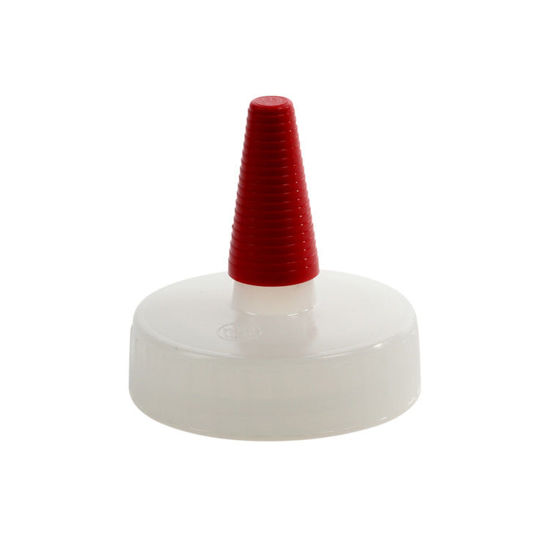Picture of 38-400 Natural LDPE Spout Cap with Regular Red Tip (No Hole)