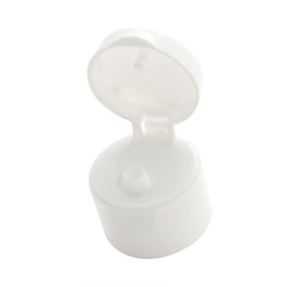 Picture of 28-410 White PP Flip Top Cap w/ Heat Seal Liner (3 mm Orifice)