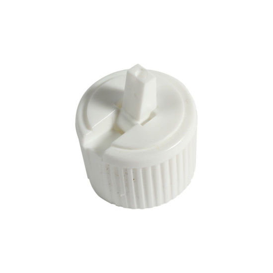 Picture of 24-410 White PE Turret Spout Cap w/ PS146 Liner (3mm Orifice)