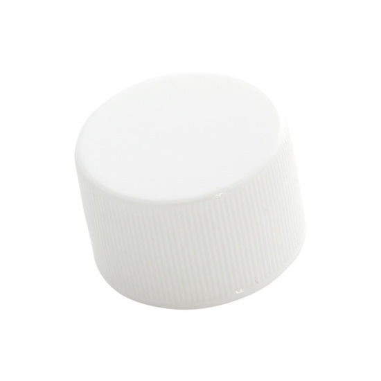 Picture of 28-410 White PP Smooth Top, Ribbed Sides Cap with F217 Liner