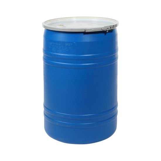 Picture of 30 Gallon Blue Plastic Open Head Drum w/ 3/4" Fittings