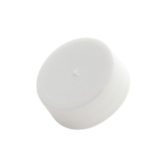 Picture of 28-400 White PP Matte Top, Ribbed Sides Cap w/ FSM-1 .035 mm Heat Seal for PE Liner