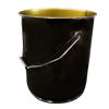 Picture of 5 GALLON BLACK CLEAR PHENOLIC STEEL STRAIGHT SIDE PAIL, UN RATED W/ LUG COVER, FLOW IN GASKET, W/CWL, NO BEAD