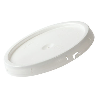 Picture of White HDPE Tear Tab Cover, UN Rated for 3.5 - 6 Gallon Pails