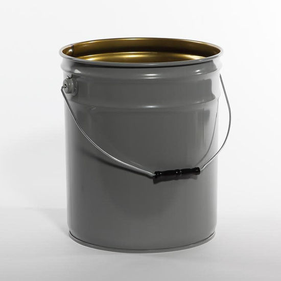 Picture of 5 Gallon Gray Open Head Pail, Phenolic Lined, UN Rated