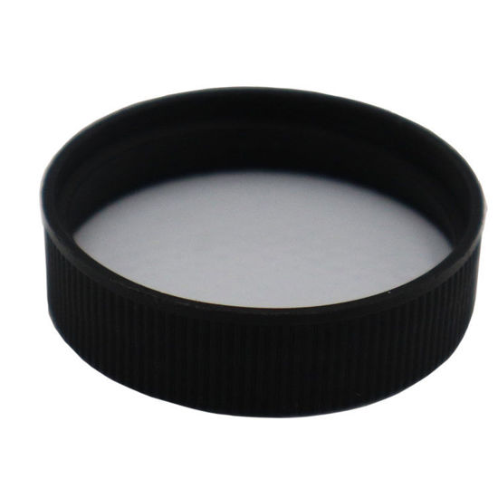 Picture of 38-400 Black PP Smooth Top, Ribbed Sides Cap with Grooved Foam Vent Liner