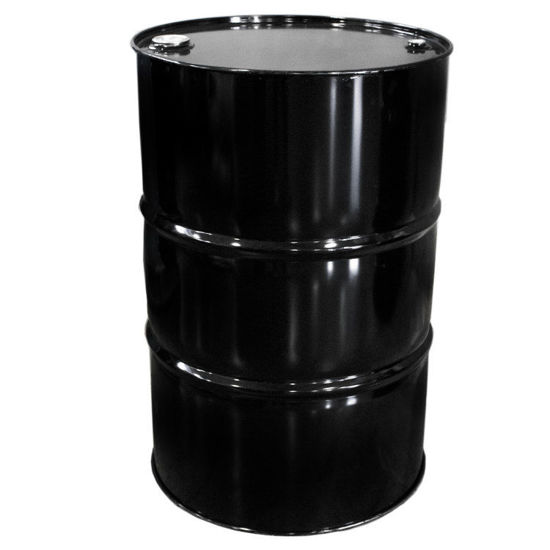 Picture of 55 GALLON BLACK INHIBITED STEEL TIGHT HEAD DRUM, 2" & 3/4" TRI-SURE FITTING, UN RATED