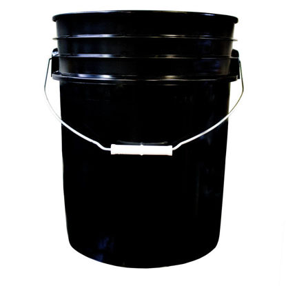 Picture of 5 GALLON BLACK HDPE OPEN HEAD PAIL, UN RATED, W/ CWL, METAL HANDLE AND PLASTIC GRIP