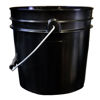 Picture of 1 Gallon Black HDPE Open Head Pail w/ Metal Handle w/ Black Plastic Grip, 80 MIL thick