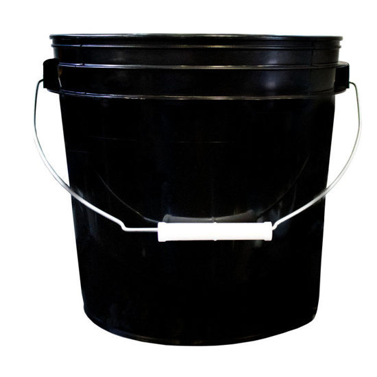 Picture of 2 GALLON BLACK HDPE OPEN HEAD PAIL, 25% PCR W/ HANDLE AND PLASTIC GRIP