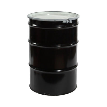 Picture of 55 Gallon Black Steel Open Head Drum, Unlined, UN Rated