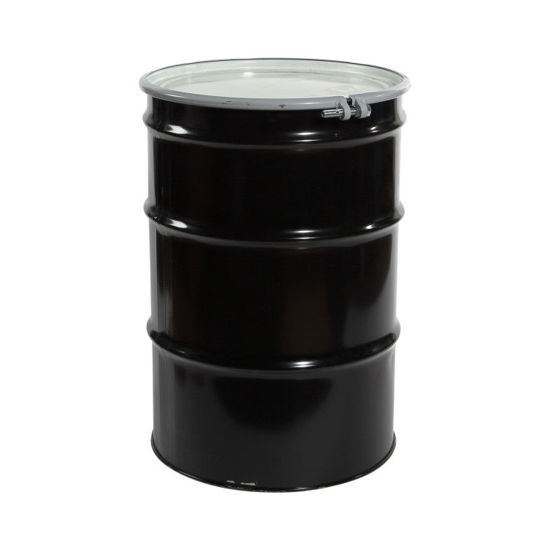 Picture of 55 Gallon Black Steel Open Head Drum, Unlined, UN Rated