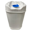 Picture of 6 Gallon White HDPE Rectangular Tight Head Pail, UN Rated, 48_63 MM Rieke Fittings & Blue Dust Cap