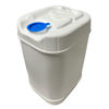 Picture of 6 Gallon White HDPE Rectangular Tight Head Pail, UN Rated, 48_63 MM Rieke Fittings & Blue Dust Cap