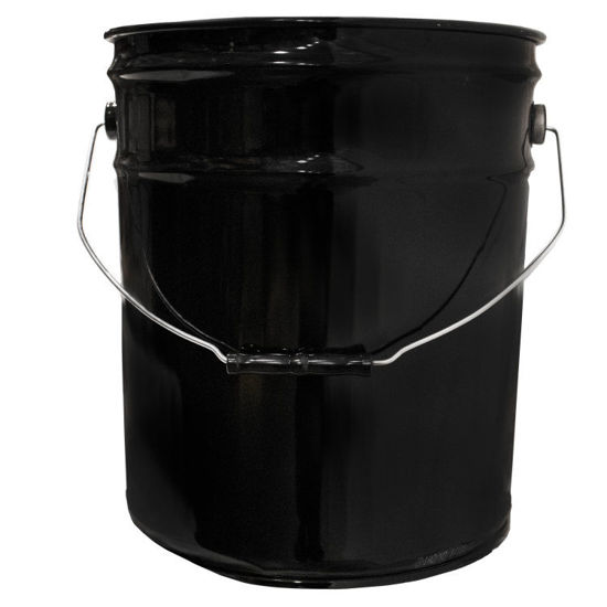 5 Gallon Black Steel Un Rated Buckets - Black