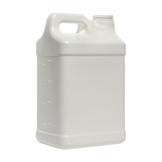 Picture of 2.5-Gallon F-Style Fluorinated Level 9 White HDPE Bottle, 63 MM