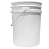 Picture of 20 Liter White HDPE Open Head Pail W/ Child Warning Label, Metal Bail