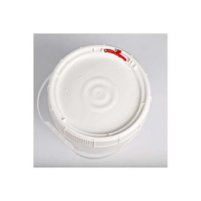 Picture of White HDPE Life Latch New Generation Cover, Tamper Evident Slot for 3.5 - 6.5 Gallon Pails