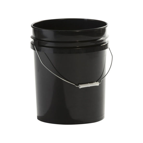 5 Gallon Black Regrind Plastic Pail, Metal Handle