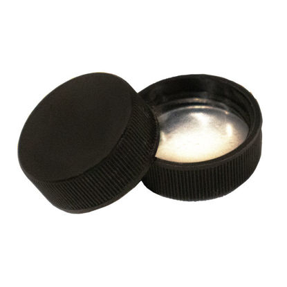 Picture of 28-400 Black PP Smooth Top, Ribbed Sides Cap with ISPE Plain Liner