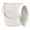 Picture of 5 Gallon White HDPE Straight Side Pail, W/ White Cover, UN Rated, Anti Static