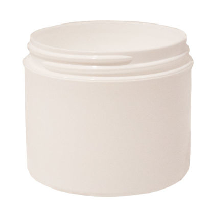 Picture of 8 oz White PP/PS Round Wide Mouth Jar, Neck Finish 83-400, Double Wall