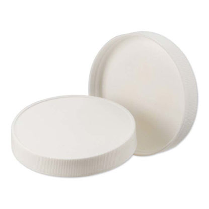 Picture of 110-400 White PP Ribbed Screw Cap w/ SureSeal Foam Liner