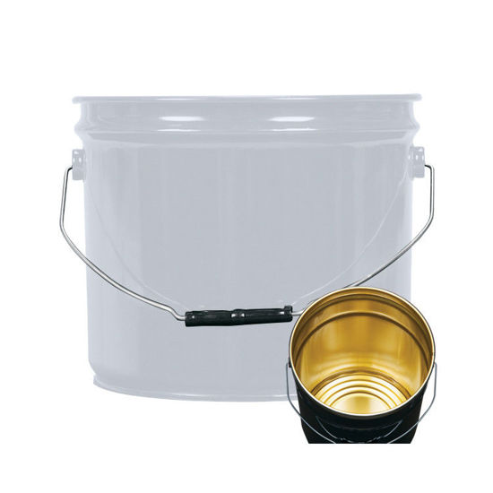 3.5 Gallon Gray Open Head Pail, Phenolic Lined, UN Rated. Pipeline Packaging