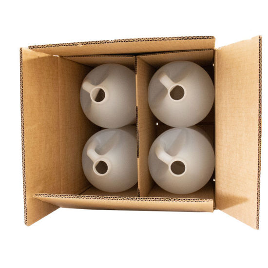 Picture of 128 oz (1-Gallon) Natural HDPE Industrial Round, 38-400 SPH, 130 Gram, Flame Treated, Kraft Carton, 4x1, 4G Pack, UN Rated