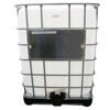 Picture of 330 GALLON SQUARE NEW IBC TOTE, NATURAL BOTTLE, 6" CAP, 2" POLY CYLINDER BALL VALVE (TAMPER EVIDENT), STEEL PALLET, 2 LARGE LABEL PLATES, VITON GASKET, UN RATED