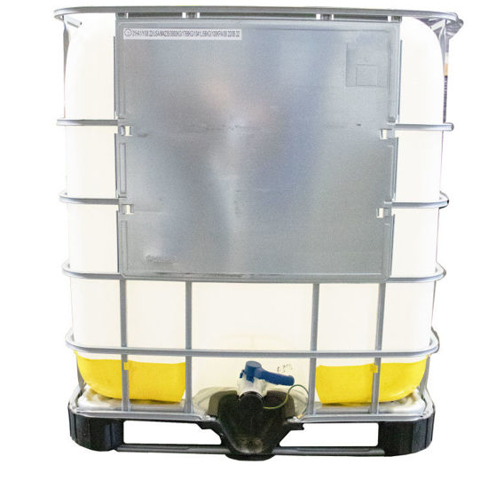 Picture of 275 GALLON RECONDITIONED IBC TOTE, NATURAL BOTTLE,  6" FILL CAP,  2" PLUG, 2" BALL VALVE, EPDM GASKET, RECONDITIONED CAGE