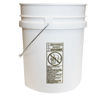 Picture of 5 GALLON WHITE HDPE OPEN HEAD PAIL, GOLD CWL, INVERTED, SINGLE BAG, METAL BAIL W/ PLASTIC GRIP, UN RATED