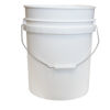 Picture of 5 GALLON WHITE HDPE OPEN HEAD PAIL, GOLD CWL, INVERTED, SINGLE BAG, METAL BAIL W/ PLASTIC GRIP, UN RATED