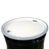 Picture of 55 GALLON BLACK INHIBITED STEEL OPEN HEAD DRUM, WHITE TOP,  2" & 3/4" FITTING, EPDM GASKET BOLT RING, UN RATED